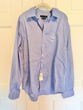 Tommy Hilfiger Men's Dress Shirt XL 17.5 Athletic Fit Blue Button Down NWT